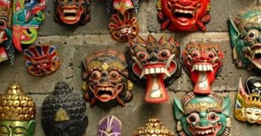 Travel in Asia - A collection of Balinese wooden masks