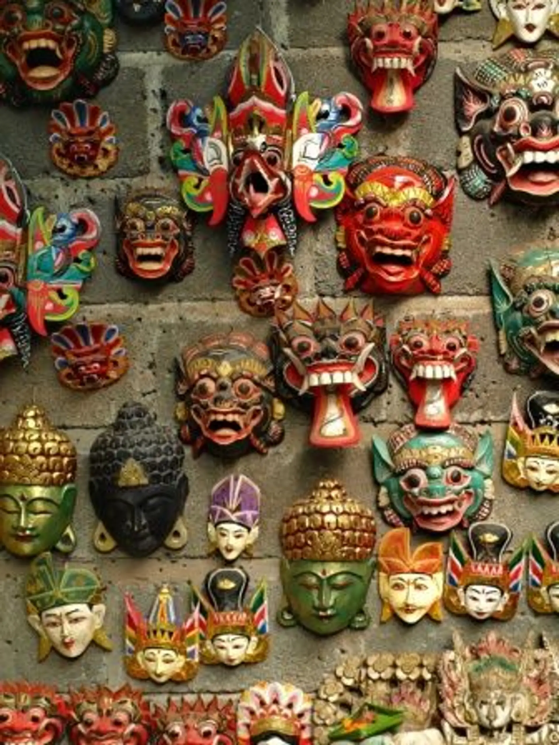 Travel in Asia - A collection of Balinese wooden masks