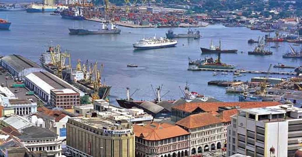 Travel in Asia - Boat docked in Colombo Harbour in Colombo, Sri Lanka