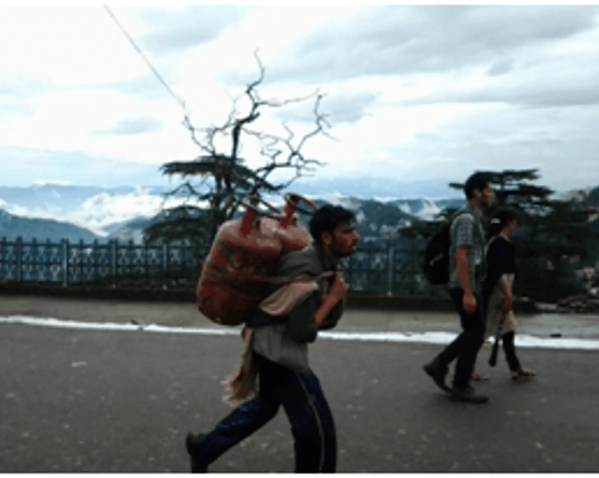 Travel in Asia - People walking down a street in Shimla, India