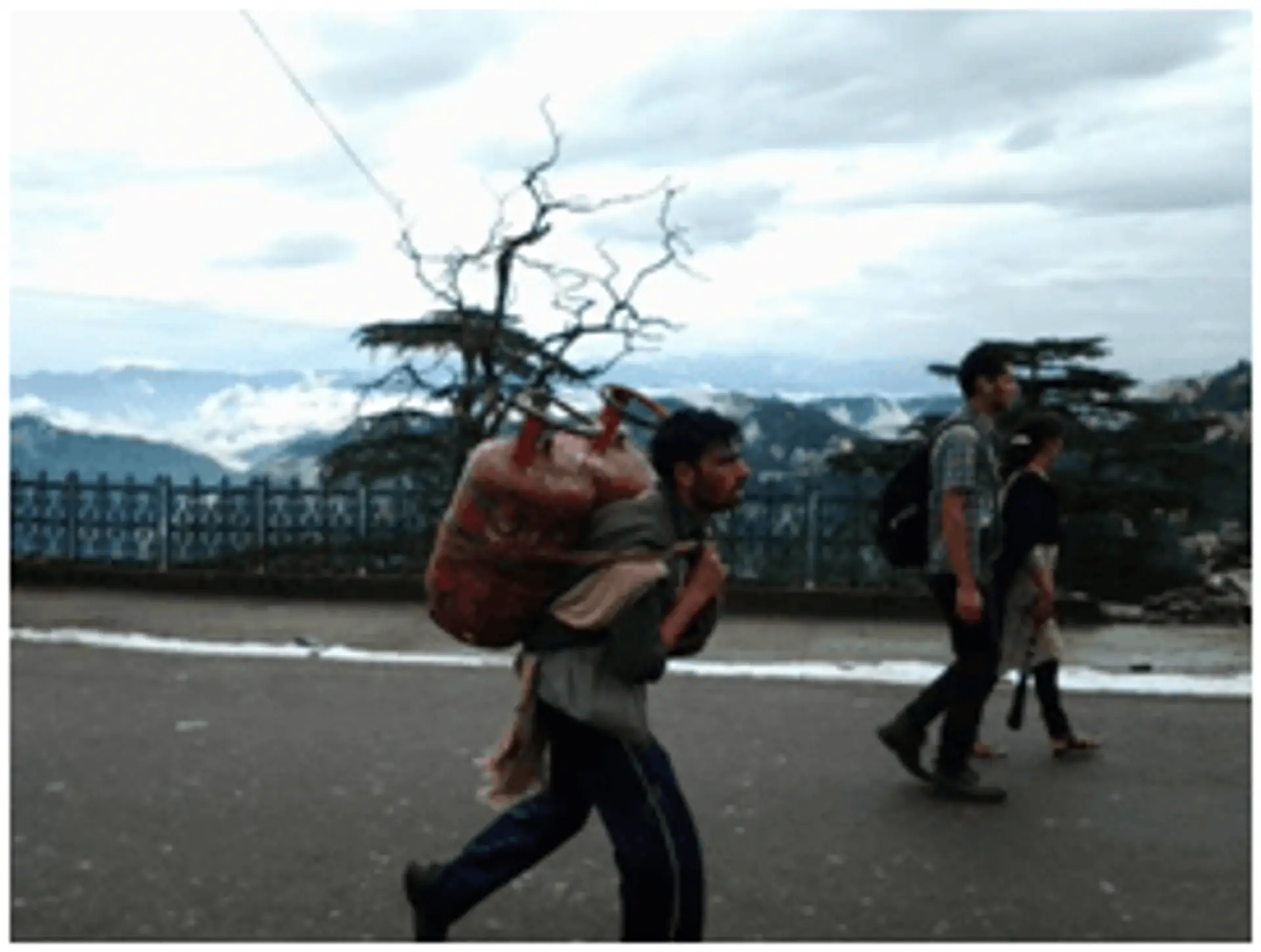 Travel in Asia - People walking down a street in Shimla, India