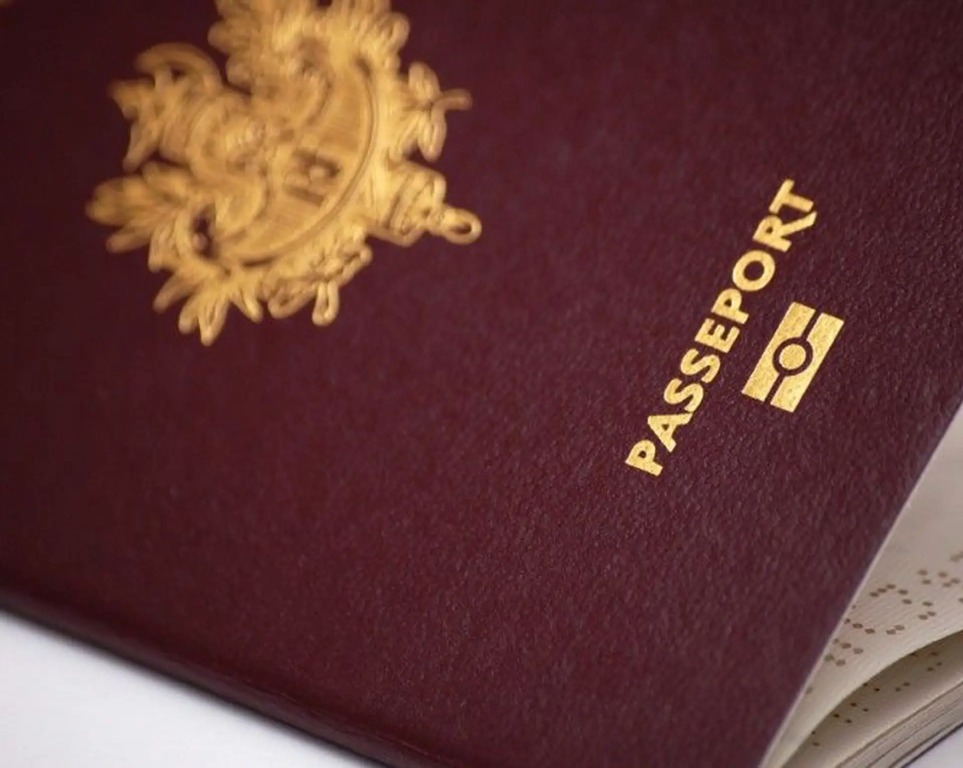 Travel in Asia - Close-up up a French passport
