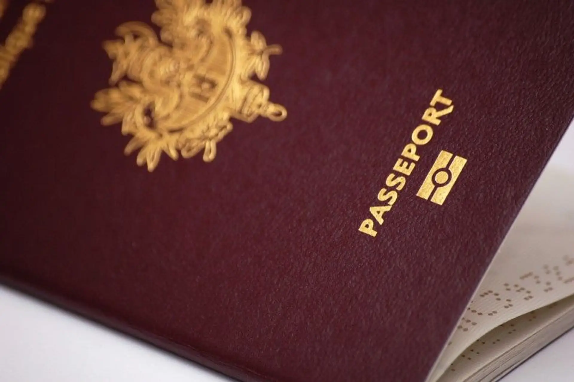 Travel in Asia - Close-up up a French passport