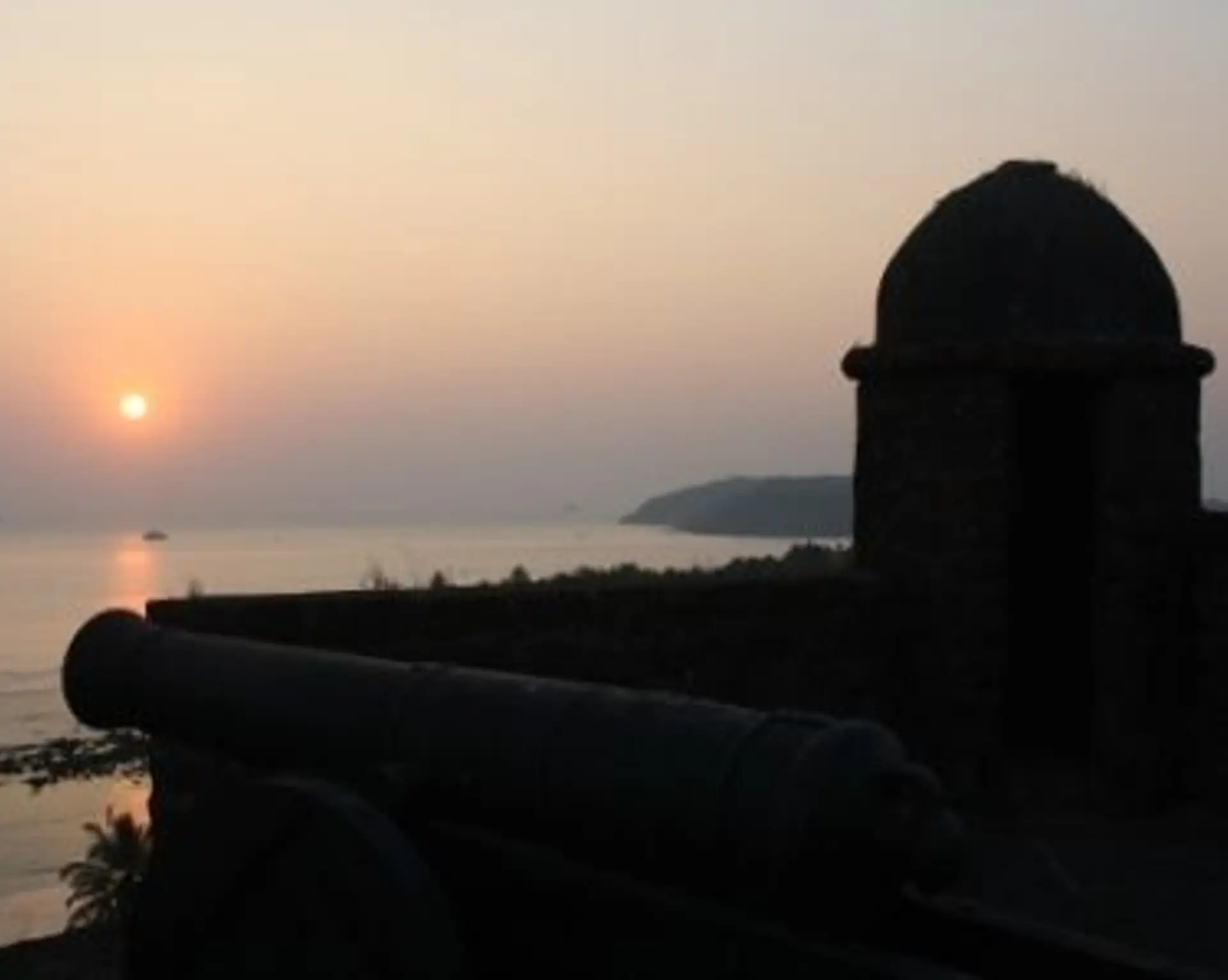 Travel in Asia - Sunset over the Reis Magos Fort in Goa, India