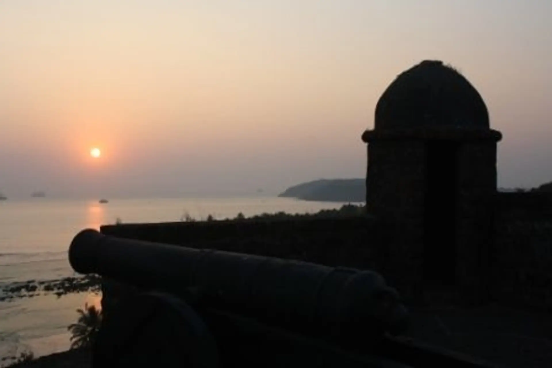 Travel in Asia - Sunset over the Reis Magos Fort in Goa, India