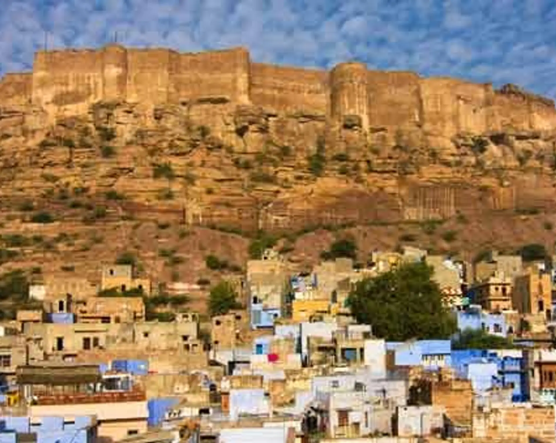 Travel in Asia - The Mehrangarh Fort towering over the "Blue City" of Jodhpur, India
