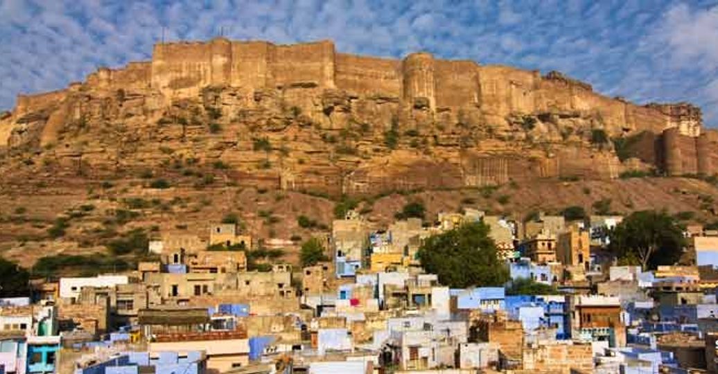 Travel in Asia - The Mehrangarh Fort towering over the "Blue City" of Jodhpur, India