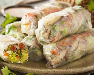 Travel in Asia - A plate of Vietnamese fresh spring rolls