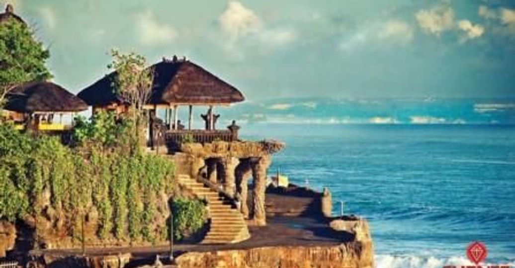 Travel in Asia - Coastal scene at the Tanah Lot Temple in Bali, Indonesia