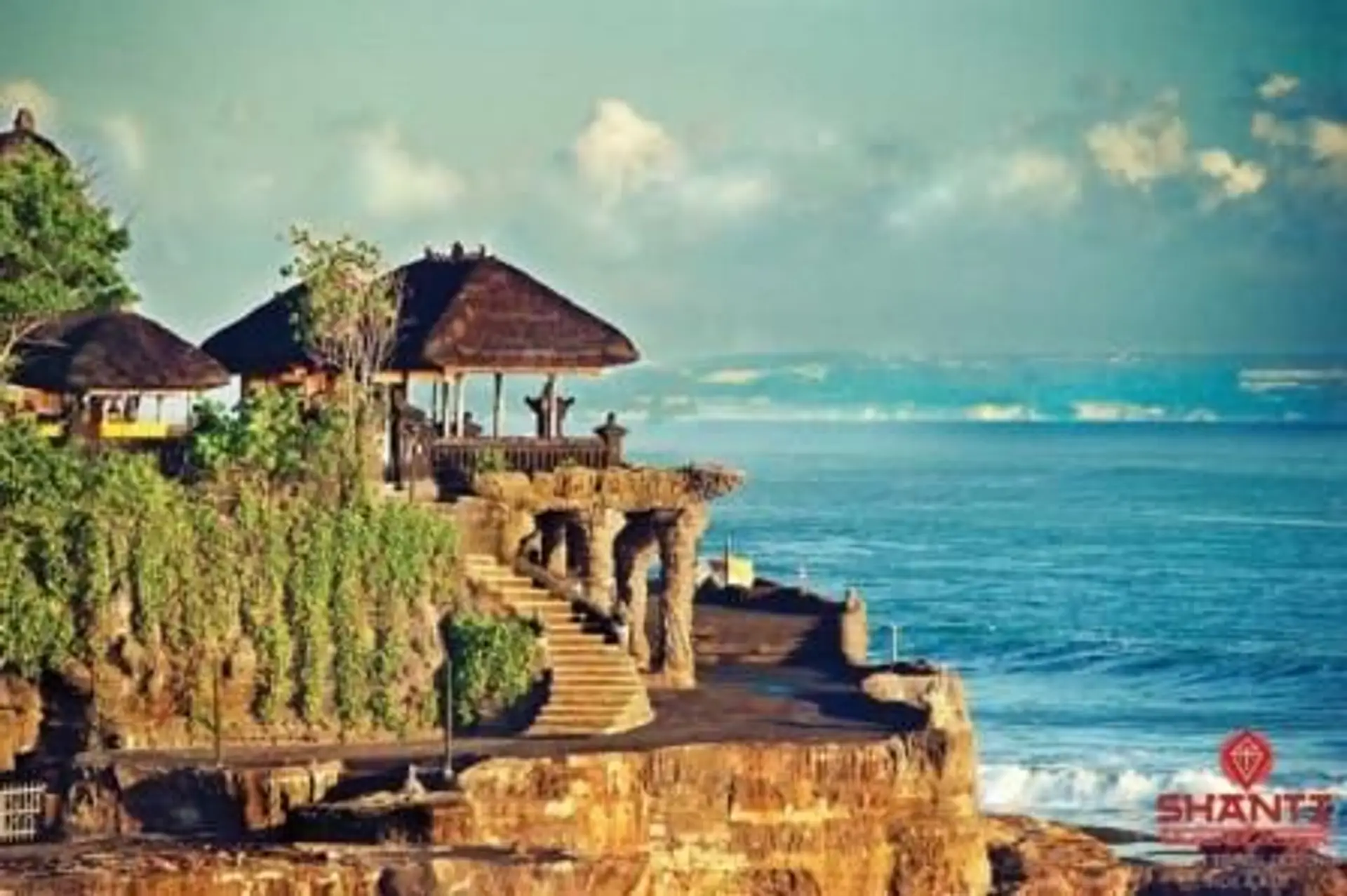 Travel in Asia - Coastal scene at the Tanah Lot Temple in Bali, Indonesia