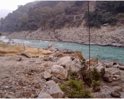 Travel in Asia - A portion of the Ganges River in Rishikesh, India