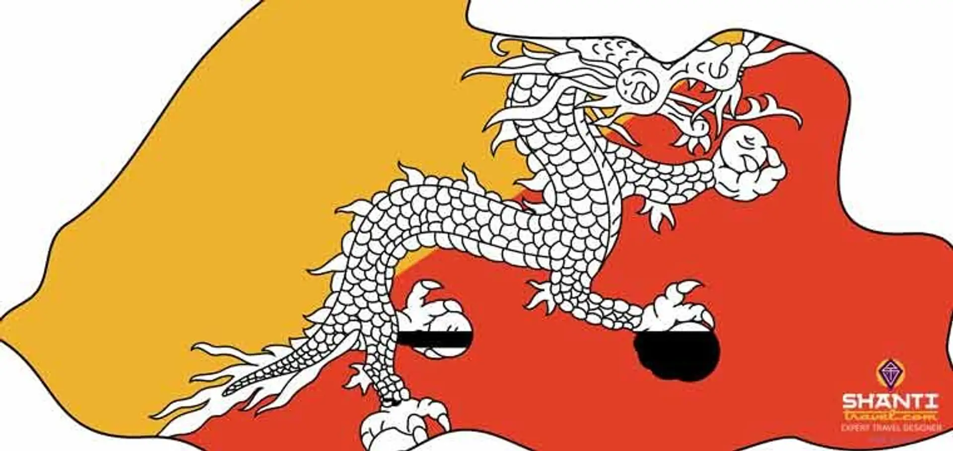 Travel in Asia - The flag of Bhutan