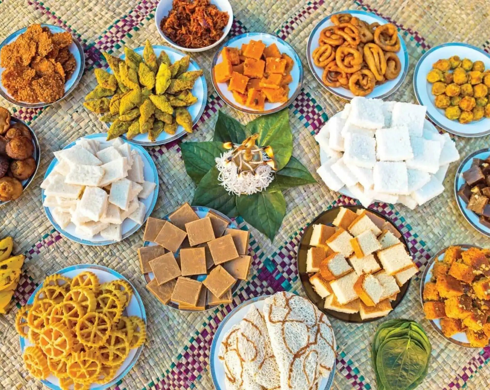 Travel in Asia - A traditional Avurudu Kevili table—an assortment of customary dishes central to the Sinhala and Tamil New Year celebrations in Sri Lanka
