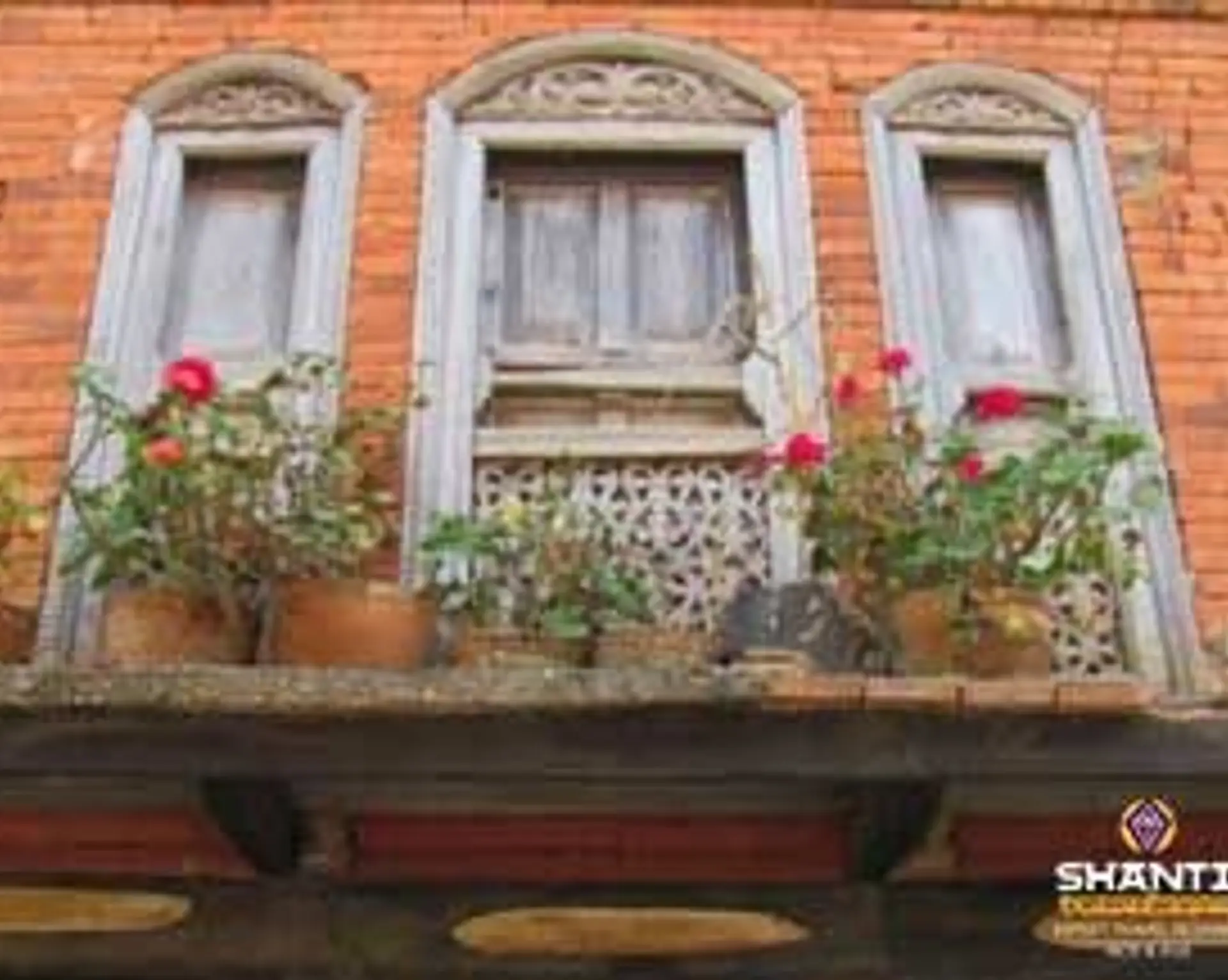 Travel in Asia - Facade of a traditional Newari house in Bandipur, Nepal