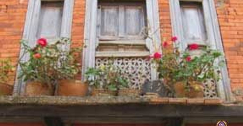 Travel in Asia - Facade of a traditional Newari house in Bandipur, Nepal