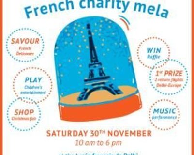 Travel in Asia - Flier for a French charity mela in New Delhi