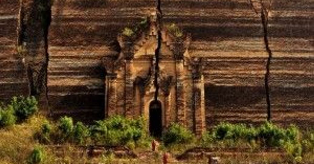 Travel in Asia - A doorway in the ruins of the Mingun Pahtodawgyi, an unfinished stupa in Mingun, Myanmar