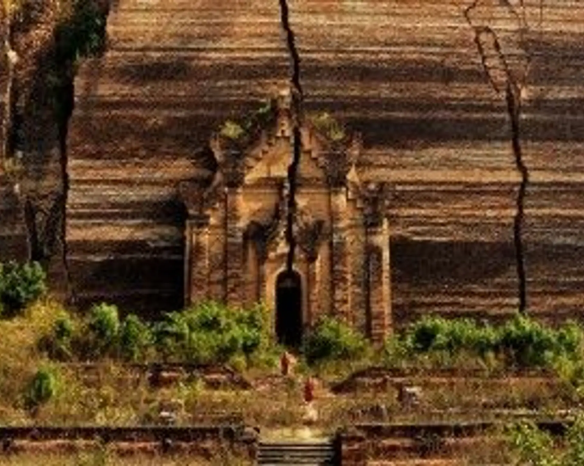 Travel in Asia - A doorway in the ruins of the Mingun Pahtodawgyi, an unfinished stupa in Mingun, Myanmar