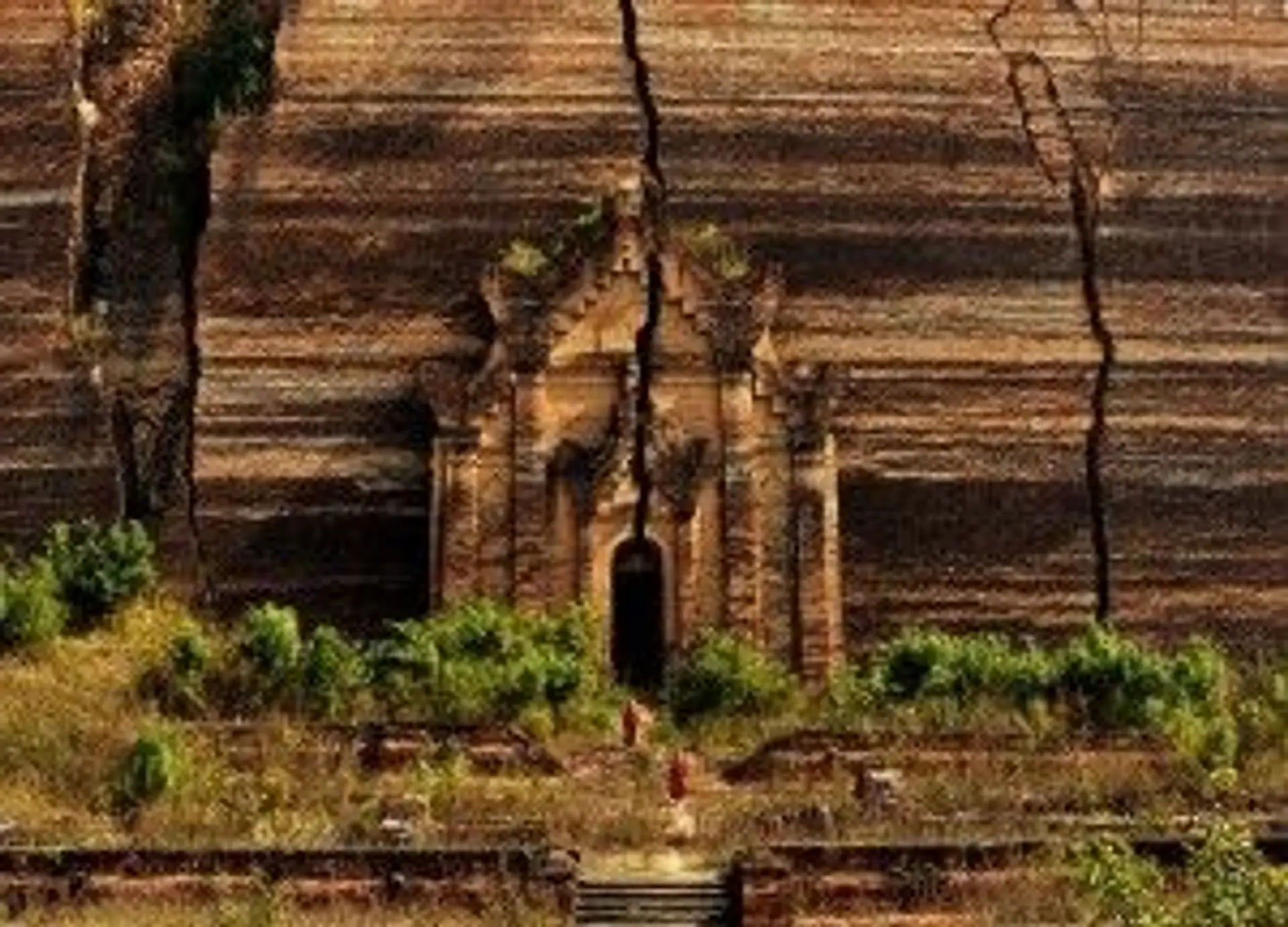 Travel in Asia - A doorway in the ruins of the Mingun Pahtodawgyi, an unfinished stupa in Mingun, Myanmar