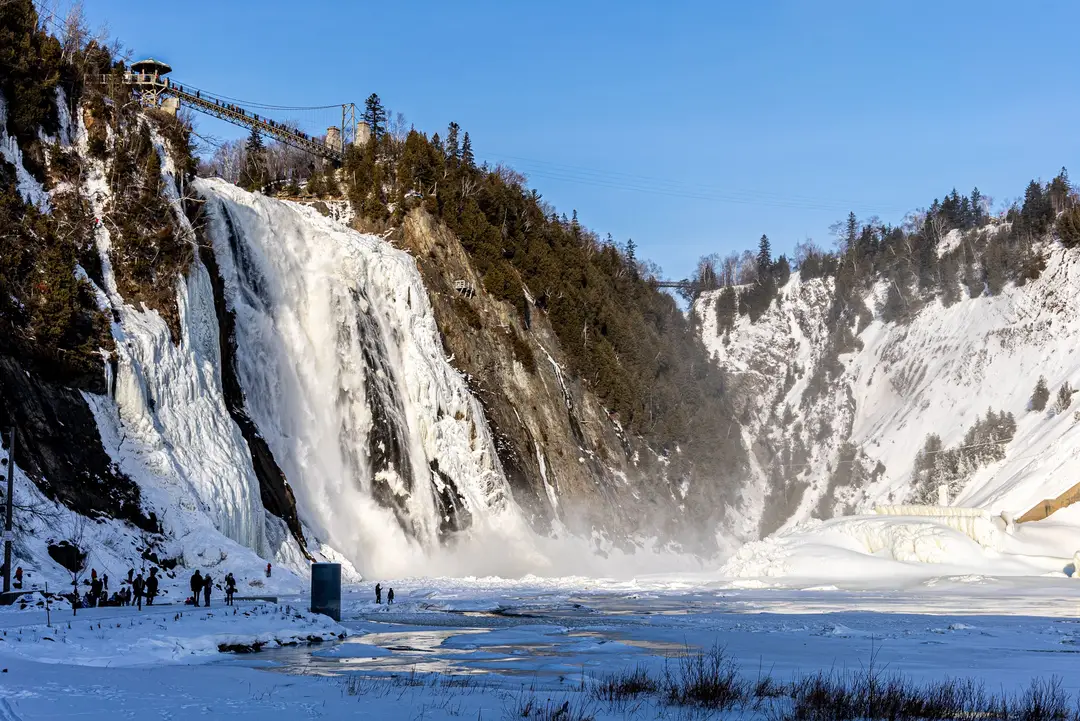 Les chutes Montmorency, à proximité de Québec City, au Canada.