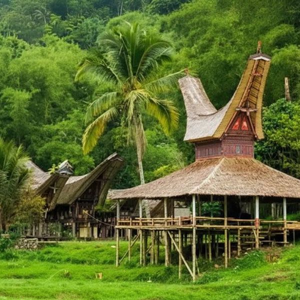 dächer aus büffelhorn in Sulawesi