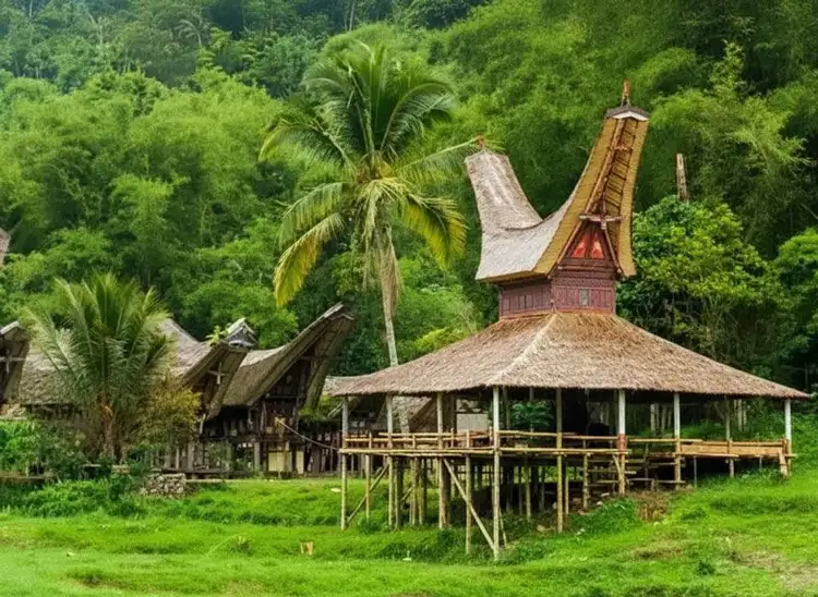 dächer aus büffelhorn in Sulawesi