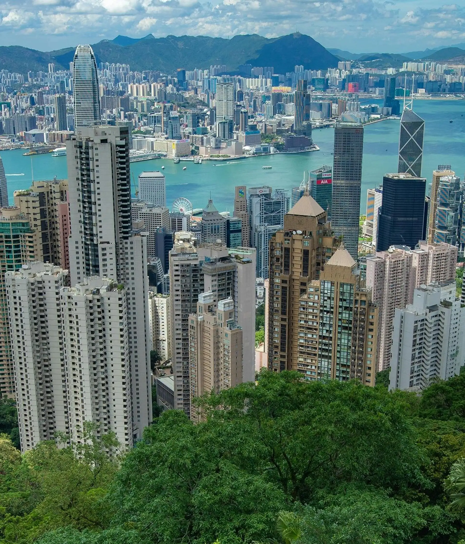 Vue panoramique sur les gratte-ciels de Hong Kong