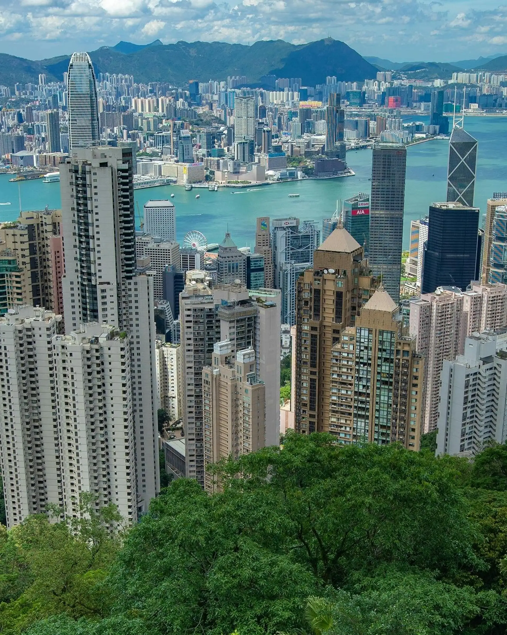 Vue panoramique sur les gratte-ciels de Hong Kong