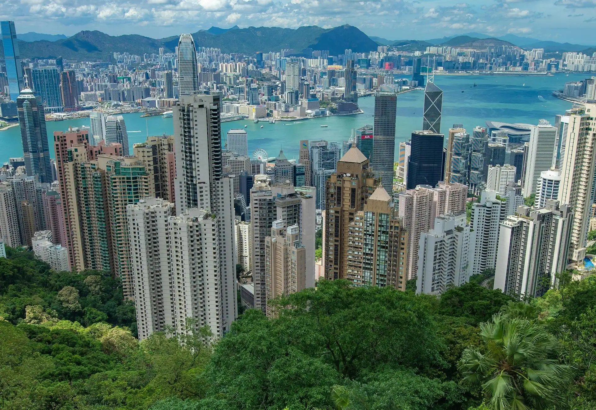 Vue panoramique sur les gratte-ciels de Hong Kong