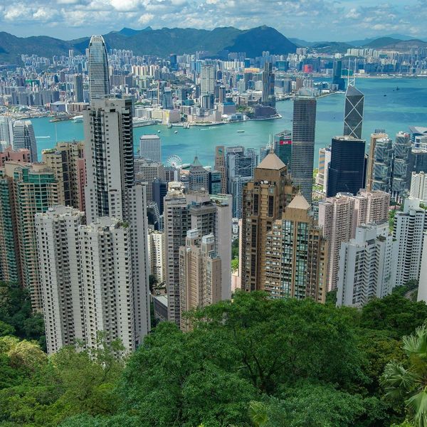 Vue panoramique sur les gratte-ciels de Hong Kong