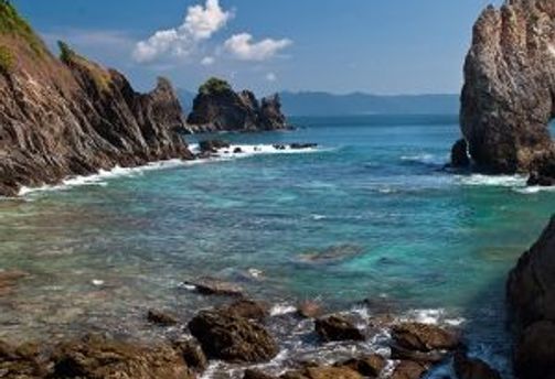 Travel in Asia - A rocky beach in the Mergui Archipelago in Myanmar.