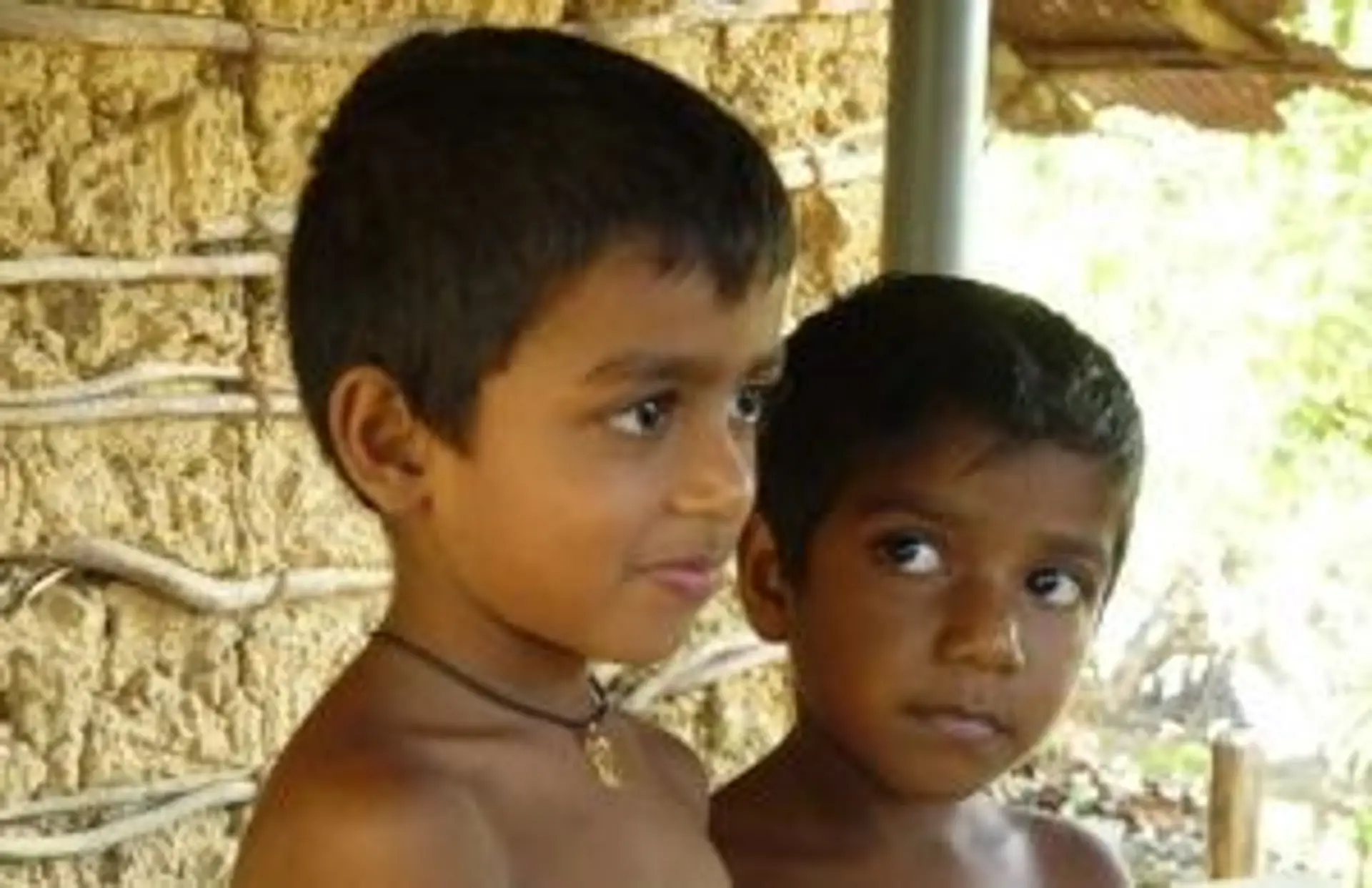 Travel in Asia - Two young boys in a village in Sri Lanka