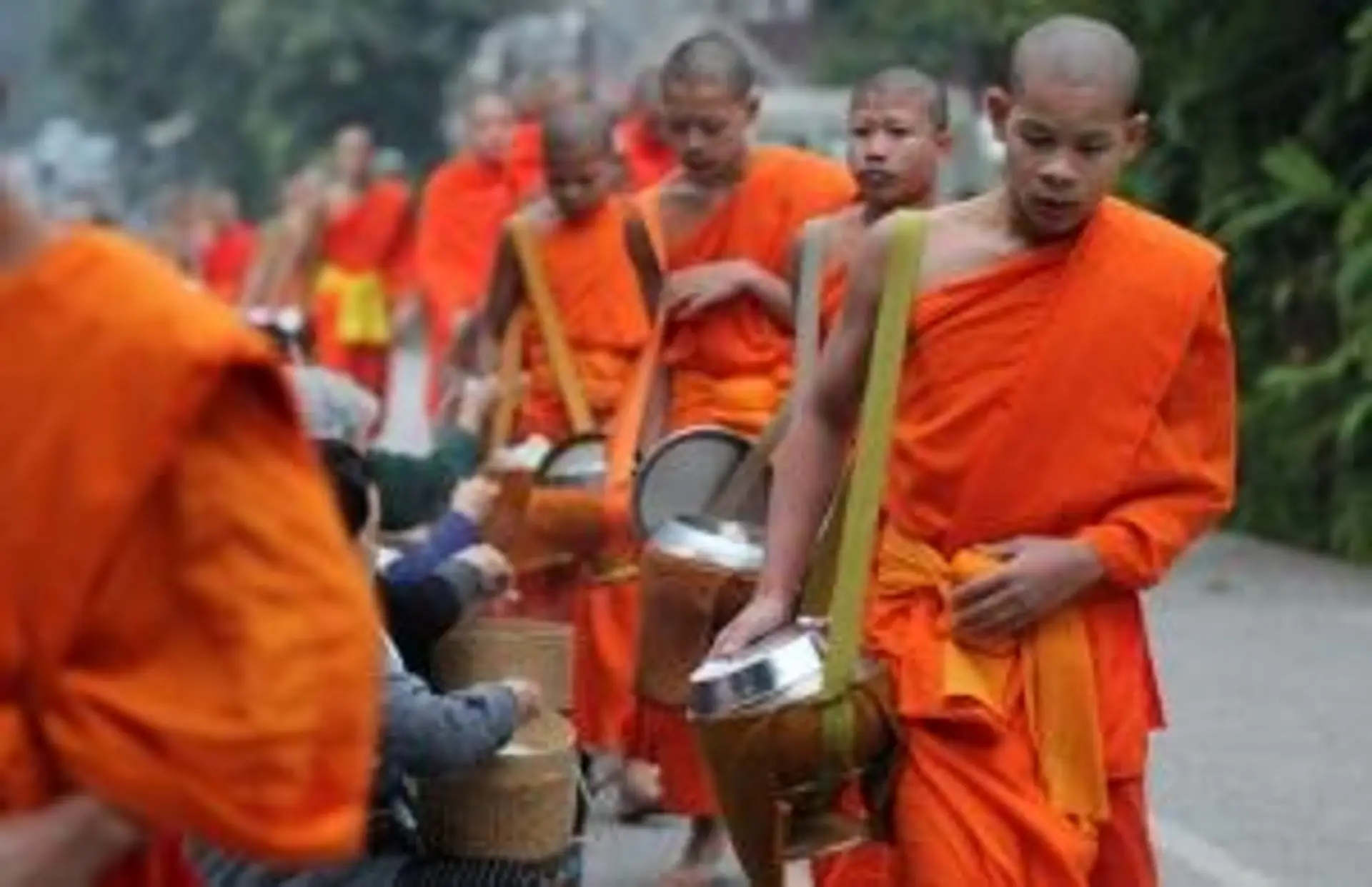 Statue de Bouddha en position de méditation protégée par un naga à sept têtes dans un temple de Luang Prabang au Laos.
