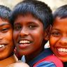 Travel in Asia - Three boys from Sri Lanka smiling