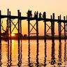 Travel in Asia - Sunset at the U Bein Bridge in Myanmar.