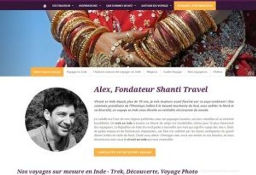 Travel in Asia - Screenshot of old version of ShantiTravel.com