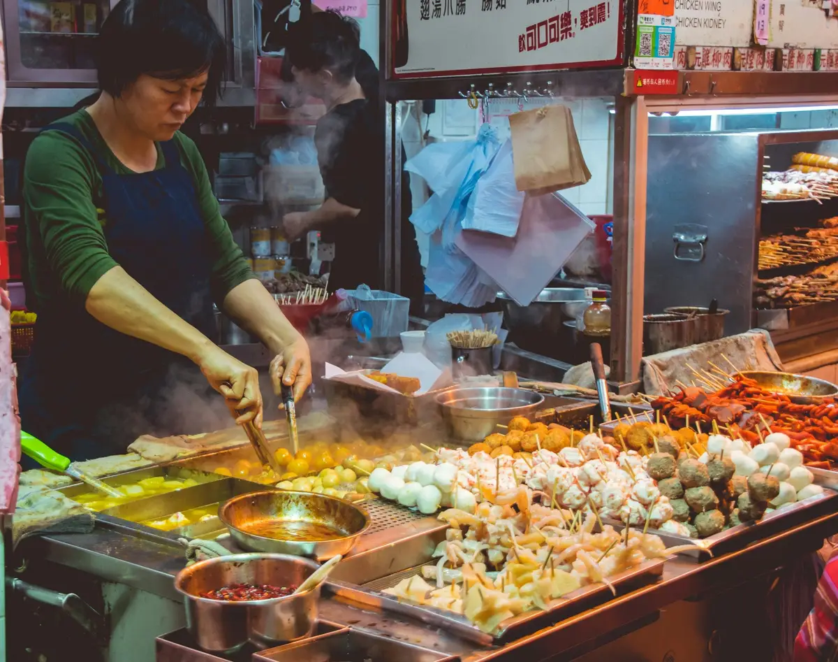 Stand de street food à Hong Kong
