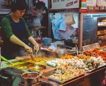 Stand de street food à Hong Kong