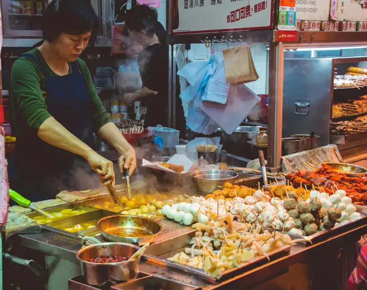 Stand de street food à Hong Kong