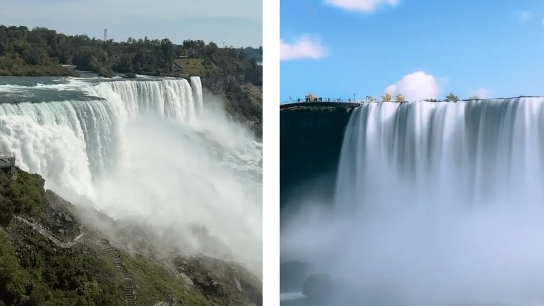 Vue des chutes du Niagara du côté canadien, en Ontario.