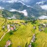 Travel in the Philippines — Iconic, vibrant green rice terraces of Northern Luzon cascading down the steep mountainsides.