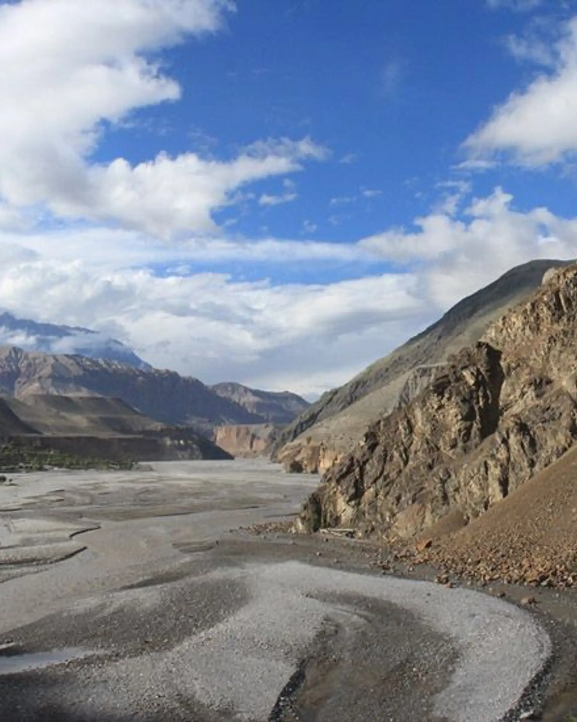 Travel in Asia - A dramatic view of a mountain valley in the Mustang region of Nepal