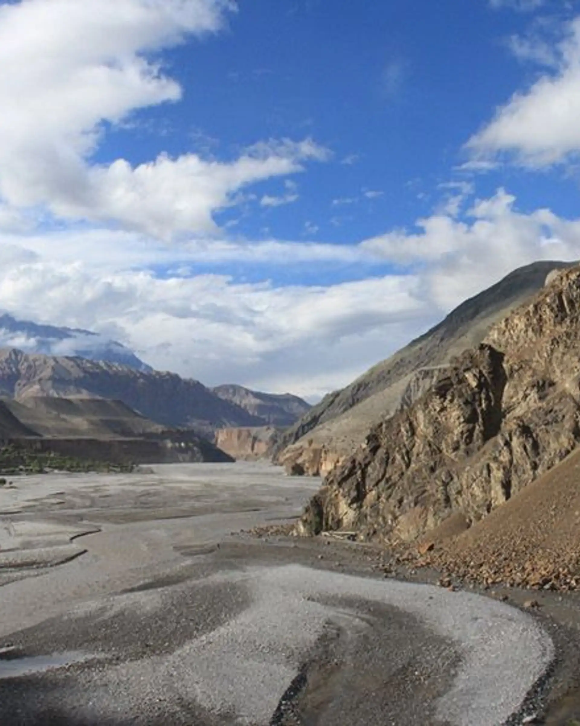 Travel in Asia - A dramatic view of a mountain valley in the Mustang region of Nepal