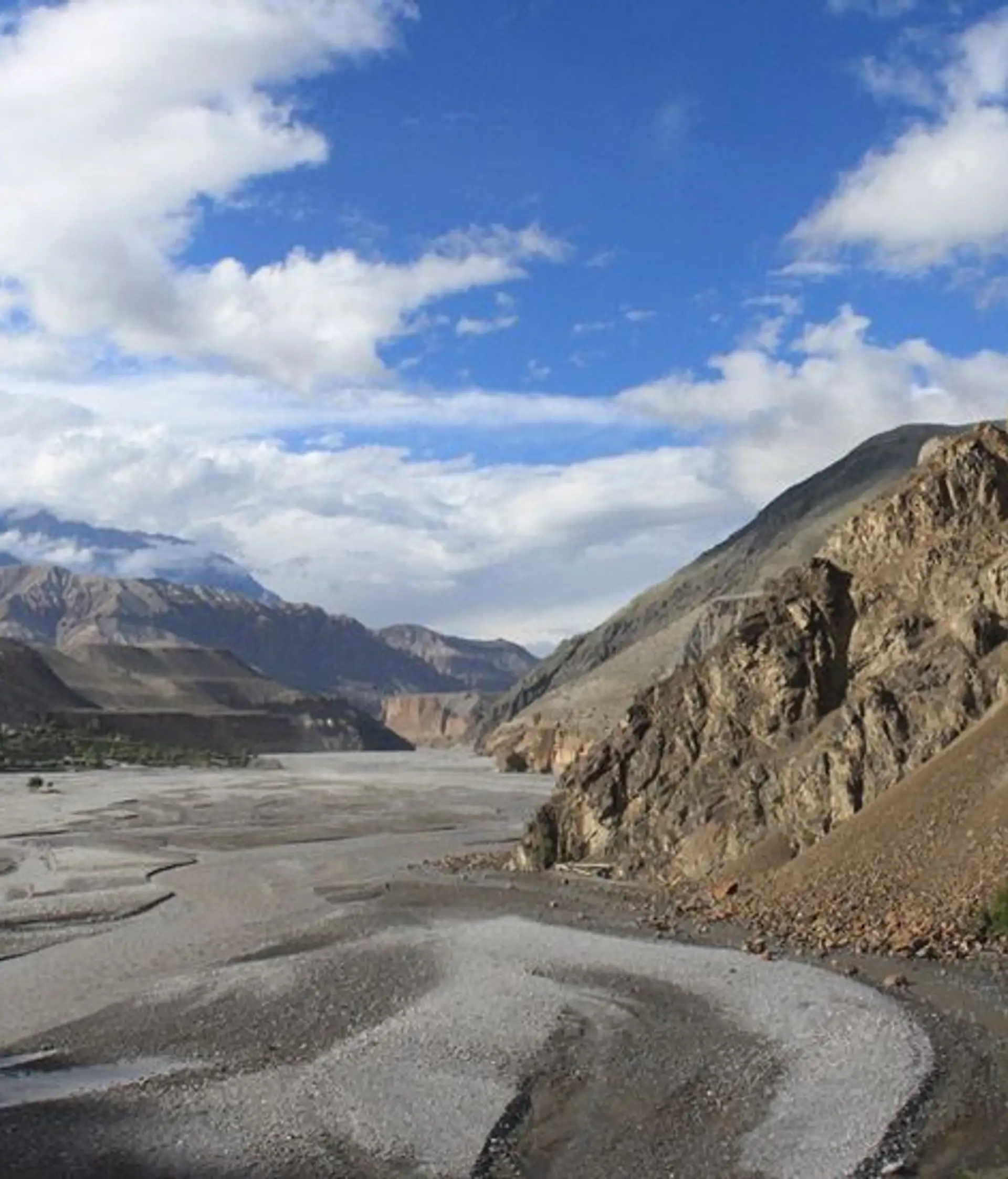 Travel in Asia - A dramatic view of a mountain valley in the Mustang region of Nepal