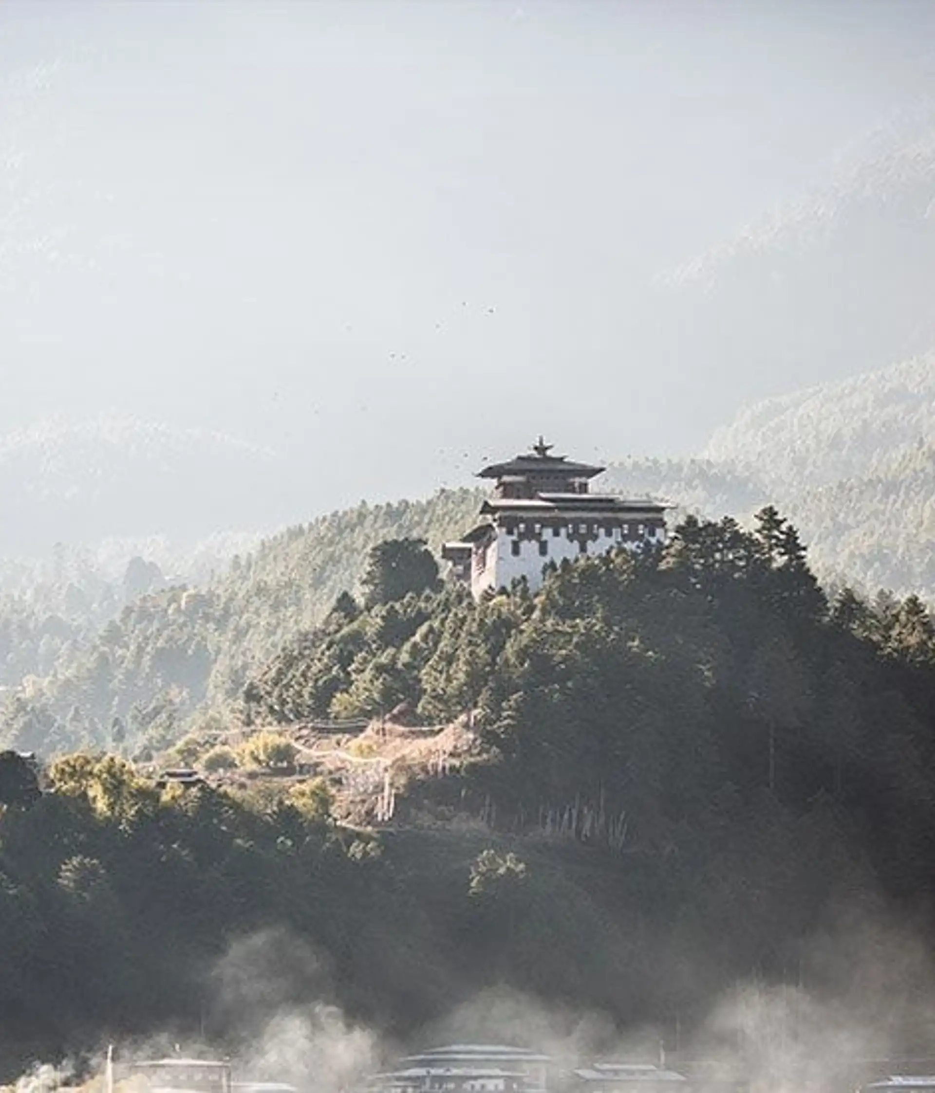 Travel in Asia - The Punakha Dzong Fortress-Monastery in the Punakha Valley in Bhutan