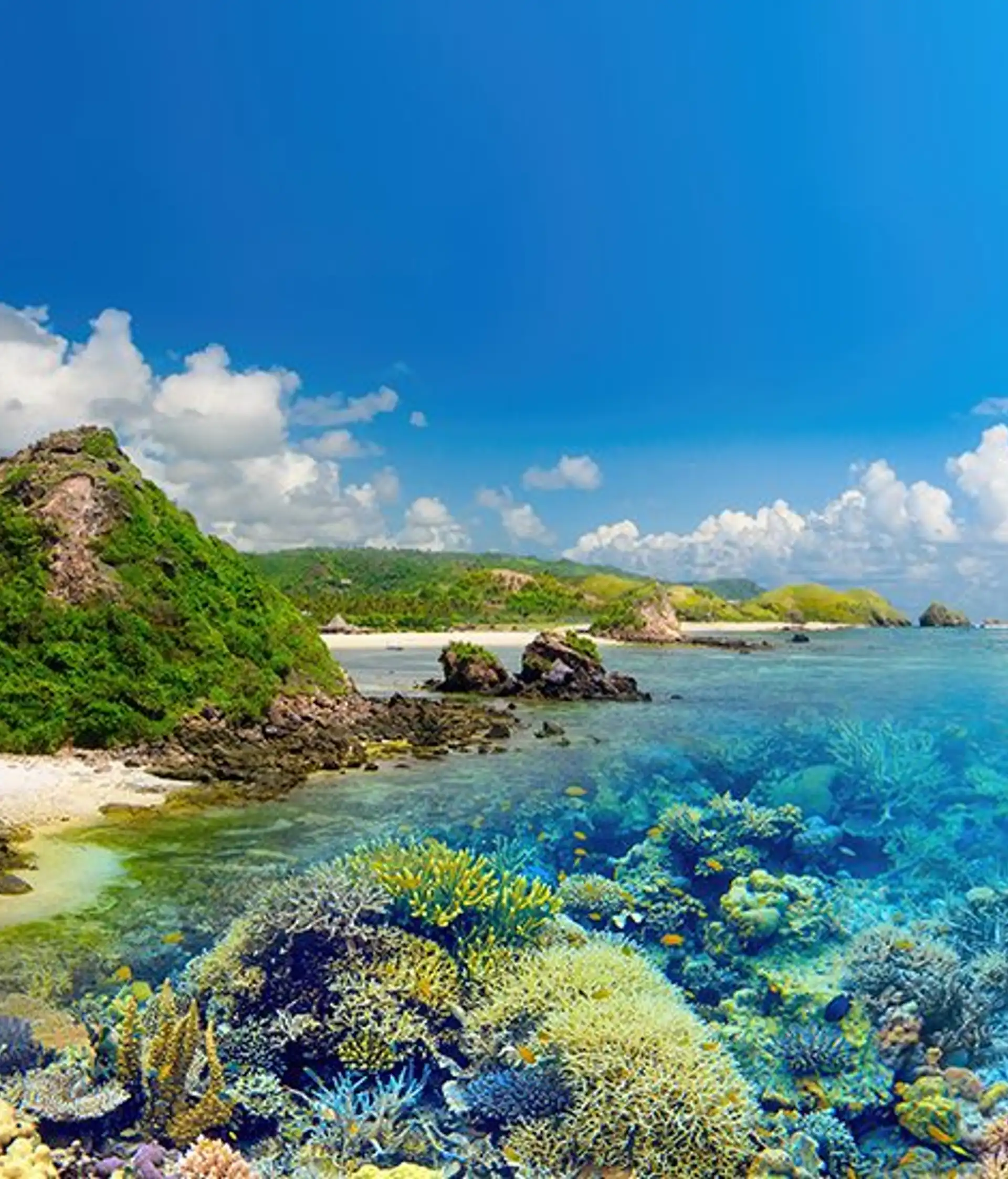 Travel in Asia - Tropical beach in Lombok, Indonesia