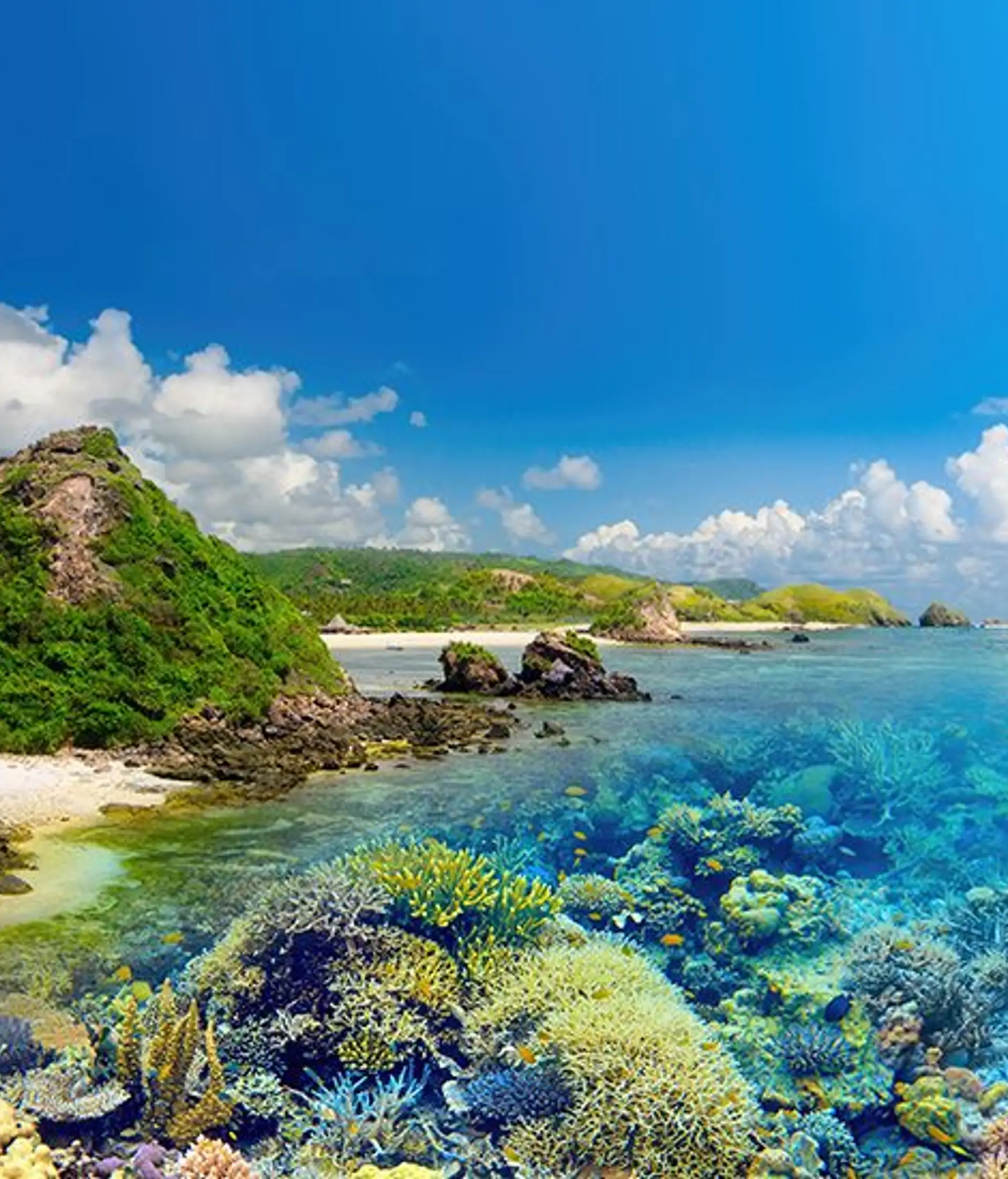 Travel in Asia - Tropical beach in Lombok, Indonesia
