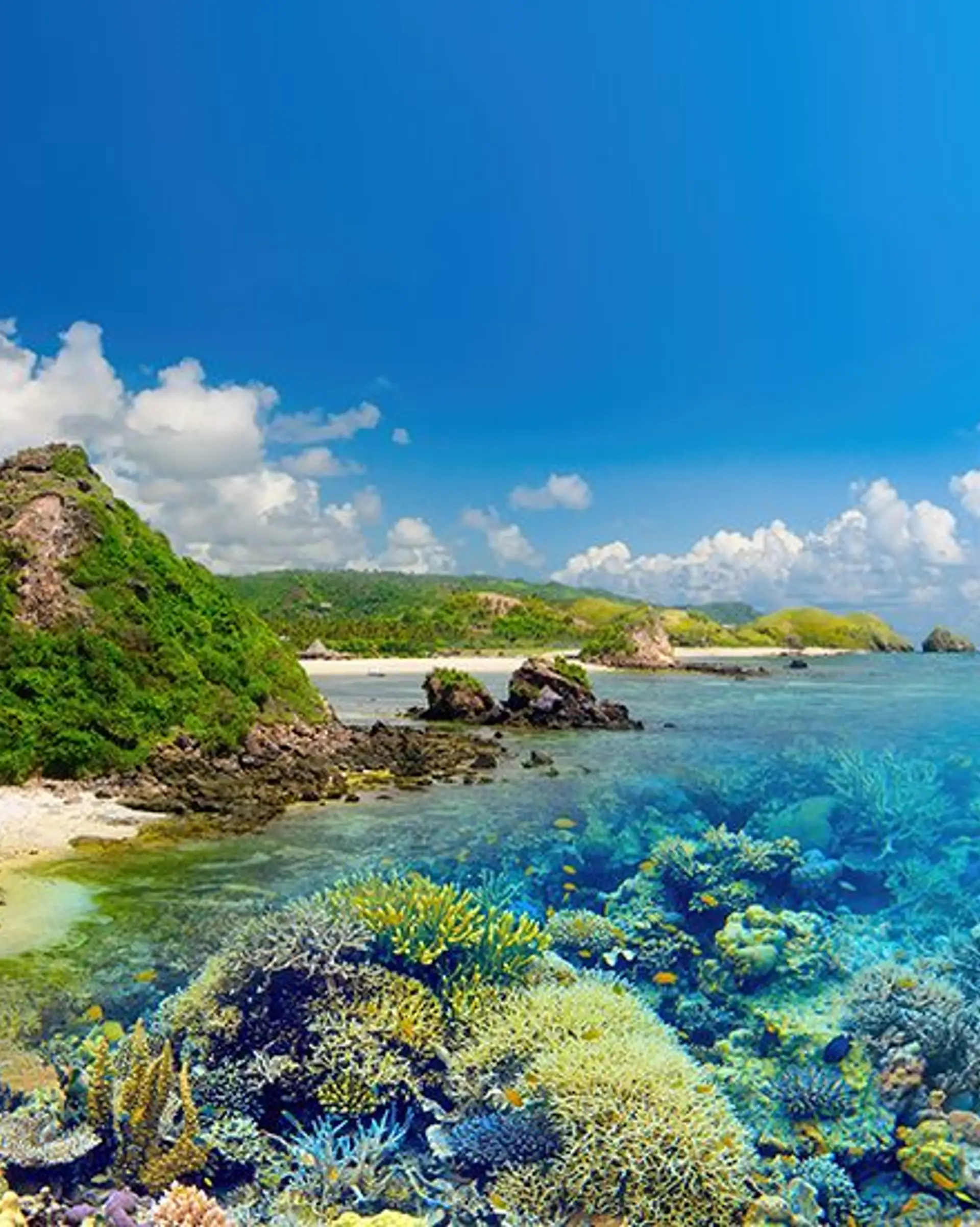 Travel in Asia - Tropical beach in Lombok, Indonesia