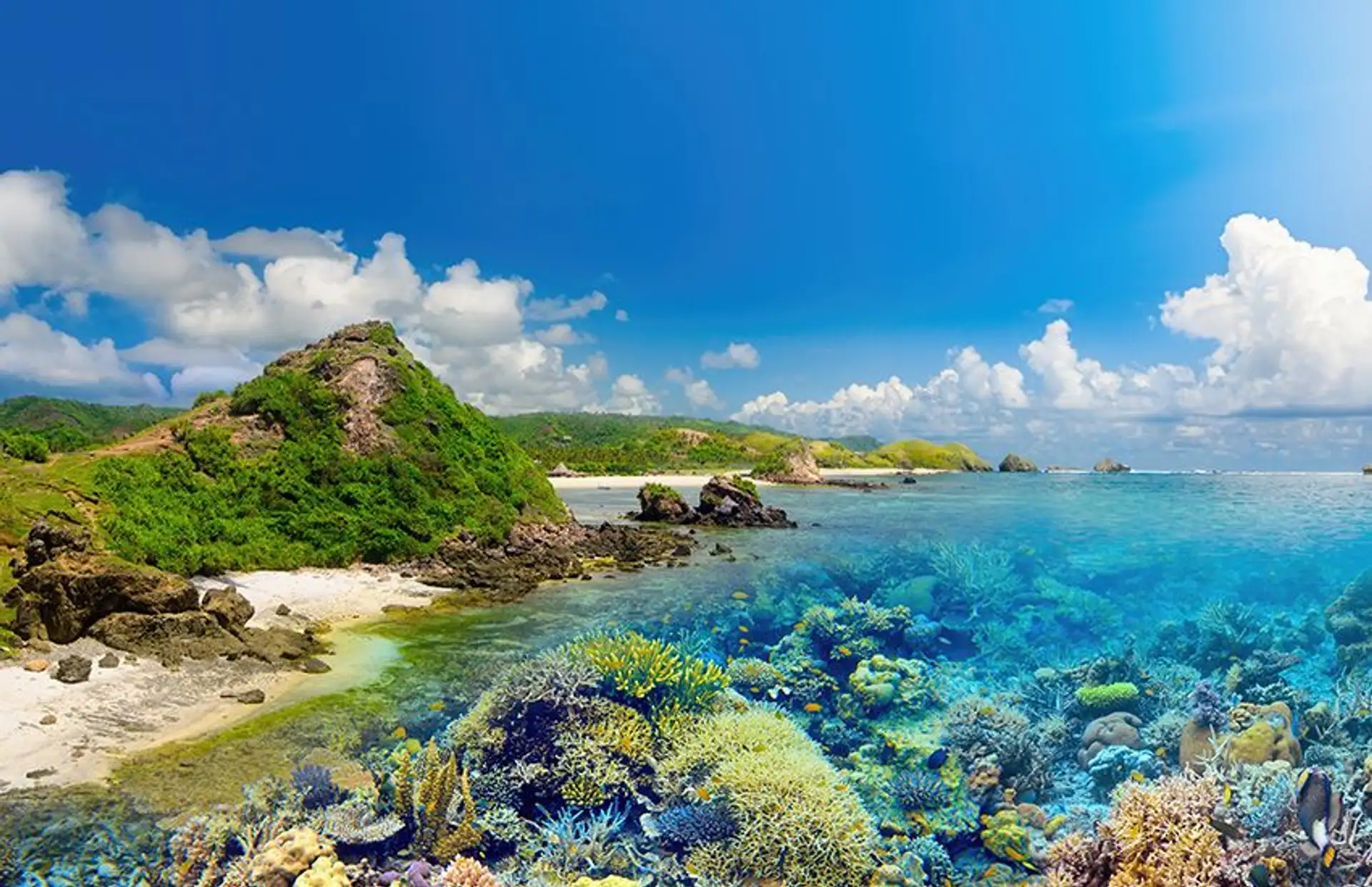 Travel in Asia - Tropical beach in Lombok, Indonesia
