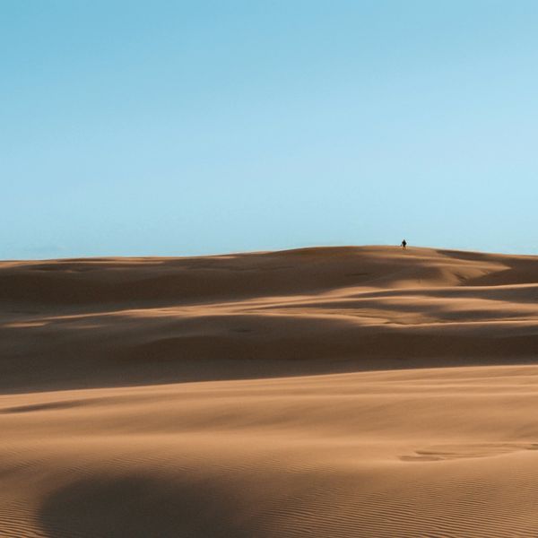 Vastes dunes de sable doré s'étendant sous un ciel clair à Stockton Beach